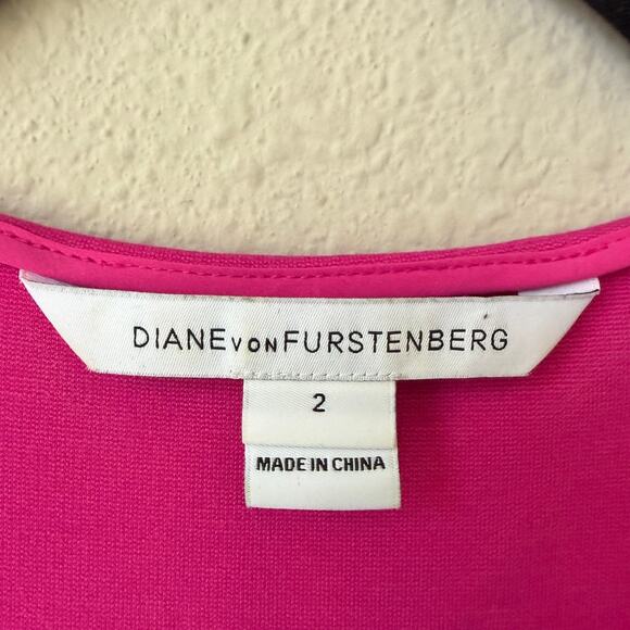 Diane von Furstenberg DVF Layne Dress in Vivid Pink Size 2 - Picture 4 of 6